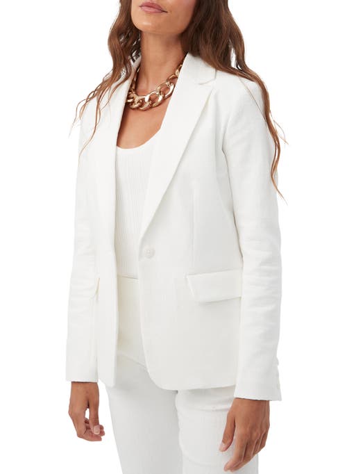 Trina Turk Habanero Textured Cotton Blazer In Whitewash