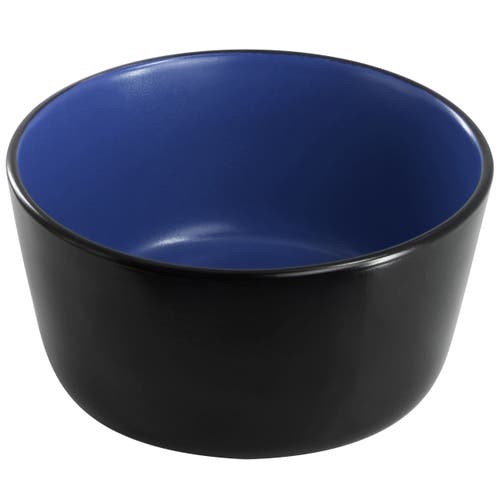Elama Bacarra 16 Piece Stoneware Dinnerware Set In Two Tone Black And Blue In Black