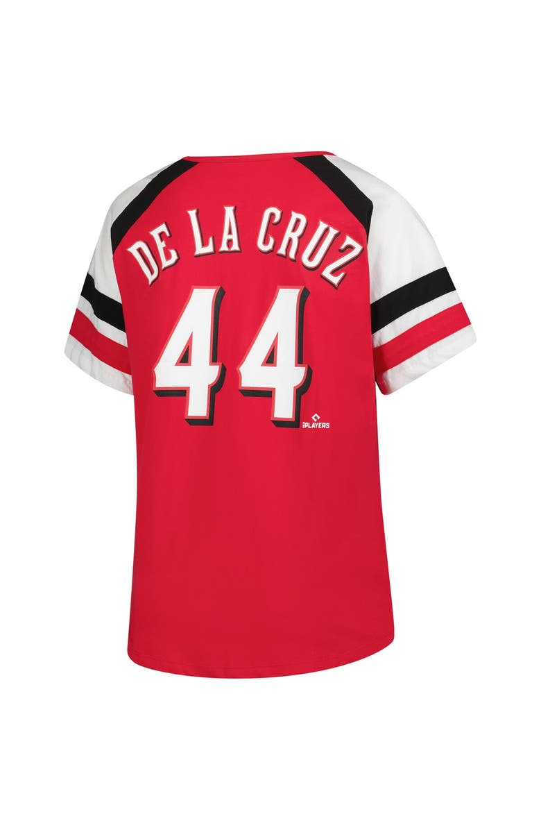 PROFILE Women's Profile Elly De La Cruz Red Cincinnati Reds Plus Size Name & Number Raglan T-Shirt, Alternate, color, Red