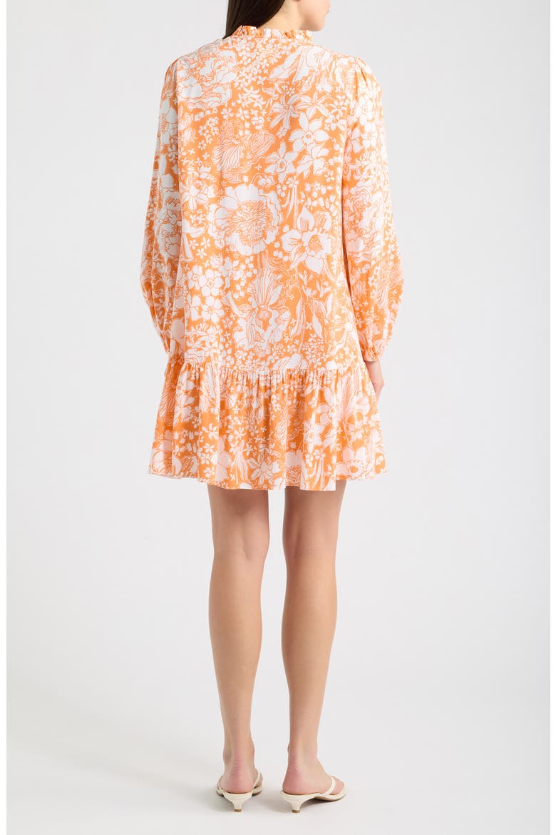 Shaley Tunic Dress, Alternate, color, SUNSET ORANGE BUDDING ROMANCE