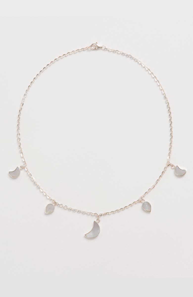 Freya Rose Petite Moon Necklace, Silver, Alternate, color, Silver