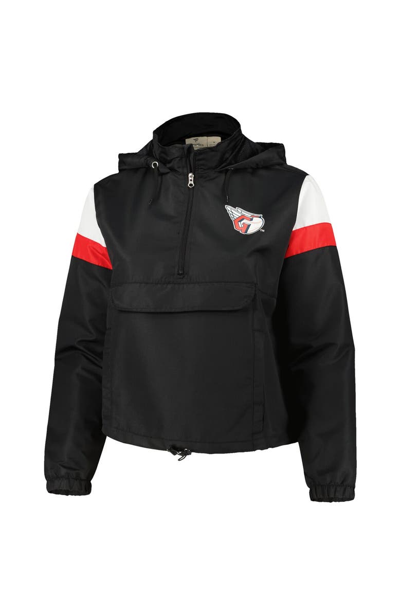PROFILE Women's Profile Black Cleveland Guardians Plus Size Anorak Quarter-Zip Hoodie, Alternate, color, Navy