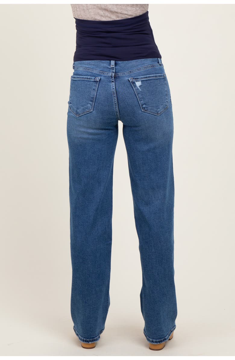 PinkBlush Classic Wash Wide Leg Maternity Jeans, Alternate, color, Navy Blue
