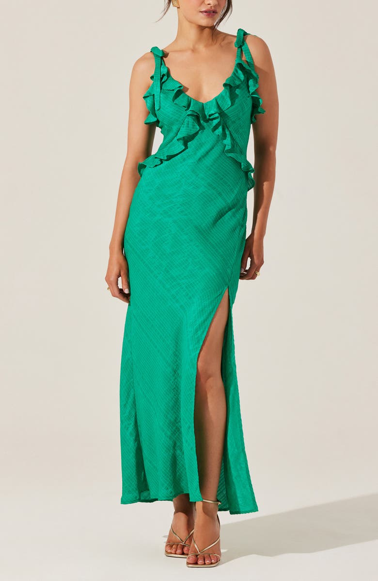 ASTR the Label Sorbae Ruffle Detail Dress, Alternate, color, Green
