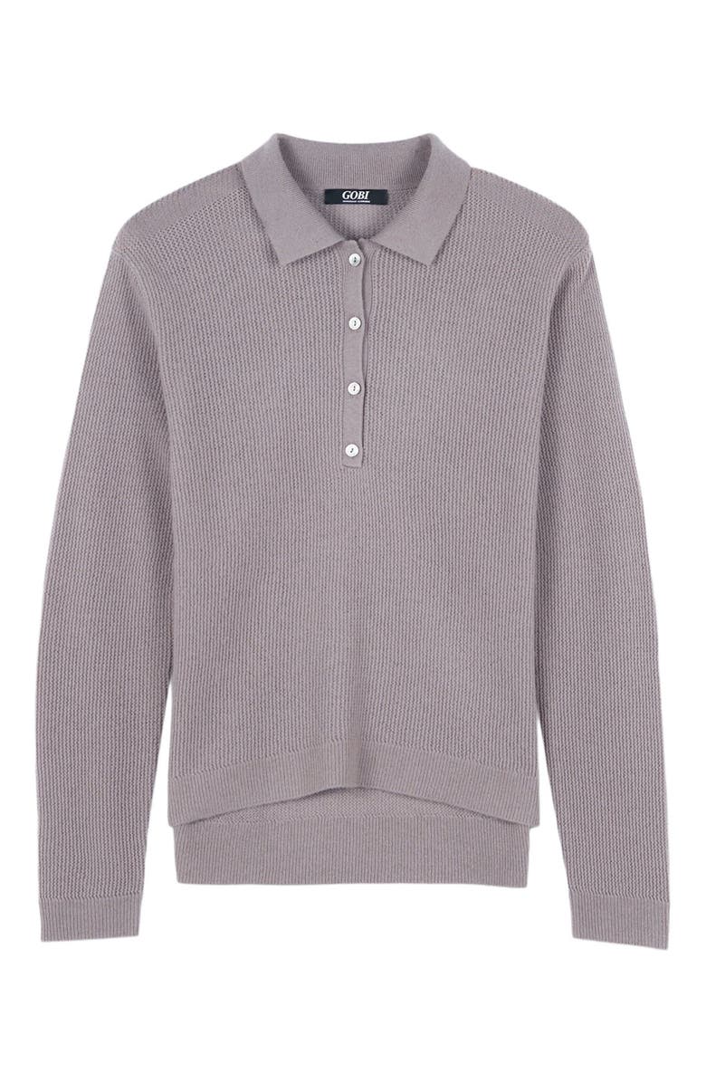GOBI Mongolian Cashmere Women's Cashmere Polo, Alternate, color, Stucco