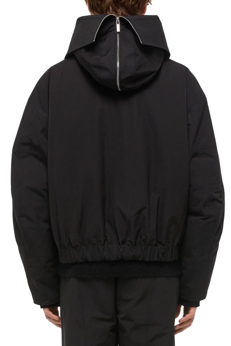 Cotton Blend Bomber Jacket, Alternate, color, BLACK