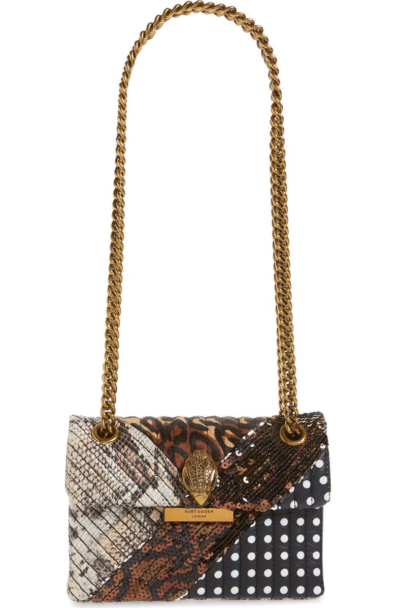 Kurt Geiger London Mini Kensington Genuine Calf Hair Mixed Media Crossbody Bag, Main, color,