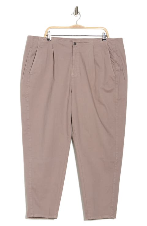 Pleated Tapered Ankle Pants (Plus)