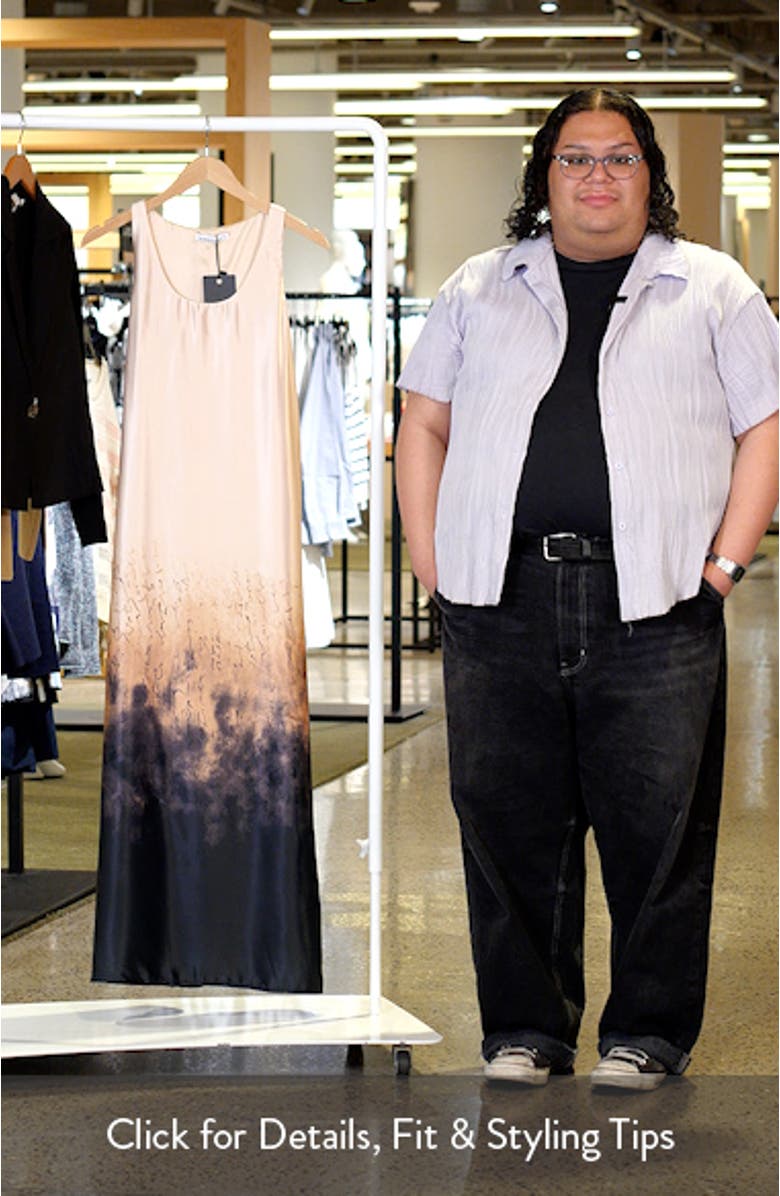 Audrey Print Sleeveless Satin Maxi Dress, sales video thumbnail