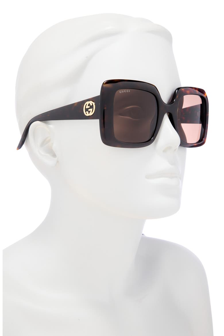 54mm Square Sunglasses, Alternate, color, HAVANA HAVANA BROWN