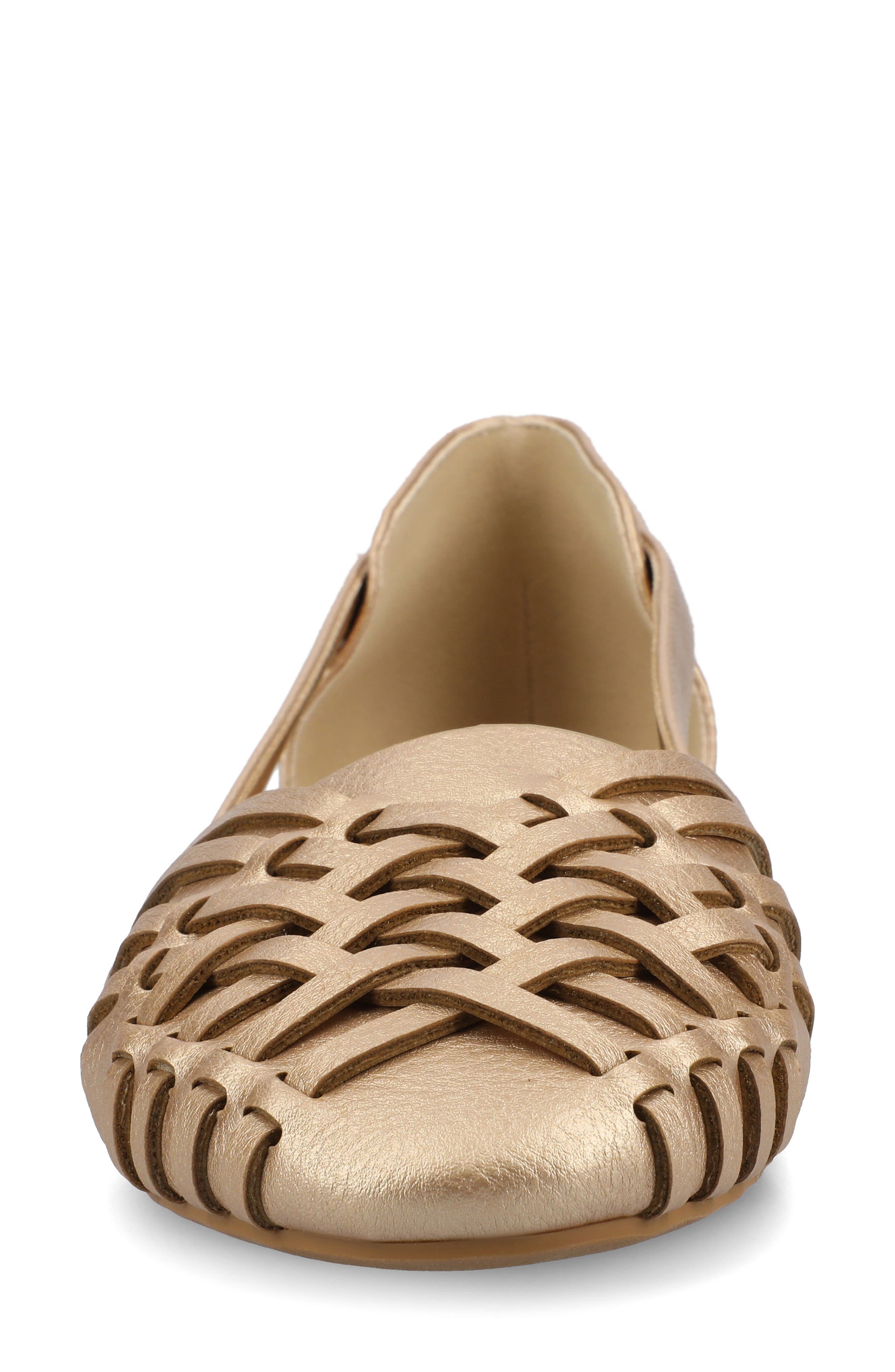 Journee Collection JOURNEE Ekko Weave Flat, Alternate, color, Champagne