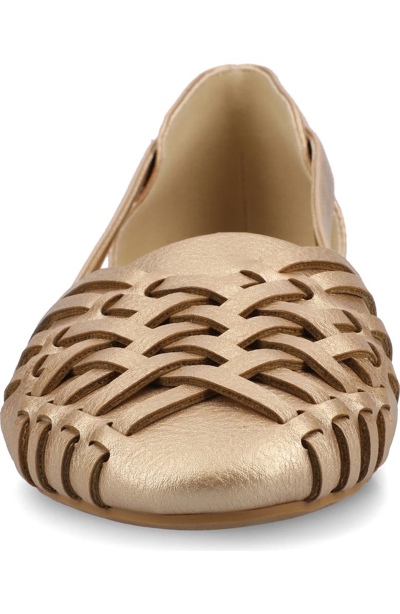 Journee Collection JOURNEE Ekko Weave Flat, Alternate, color, Champagne
