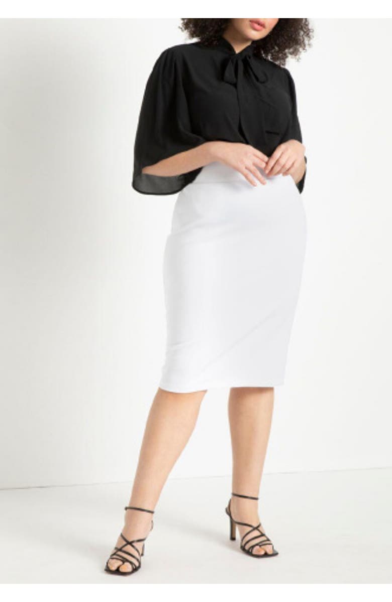 ELOQUII Neoprene Pencil Skirt, Alternate, color, Black Onyx