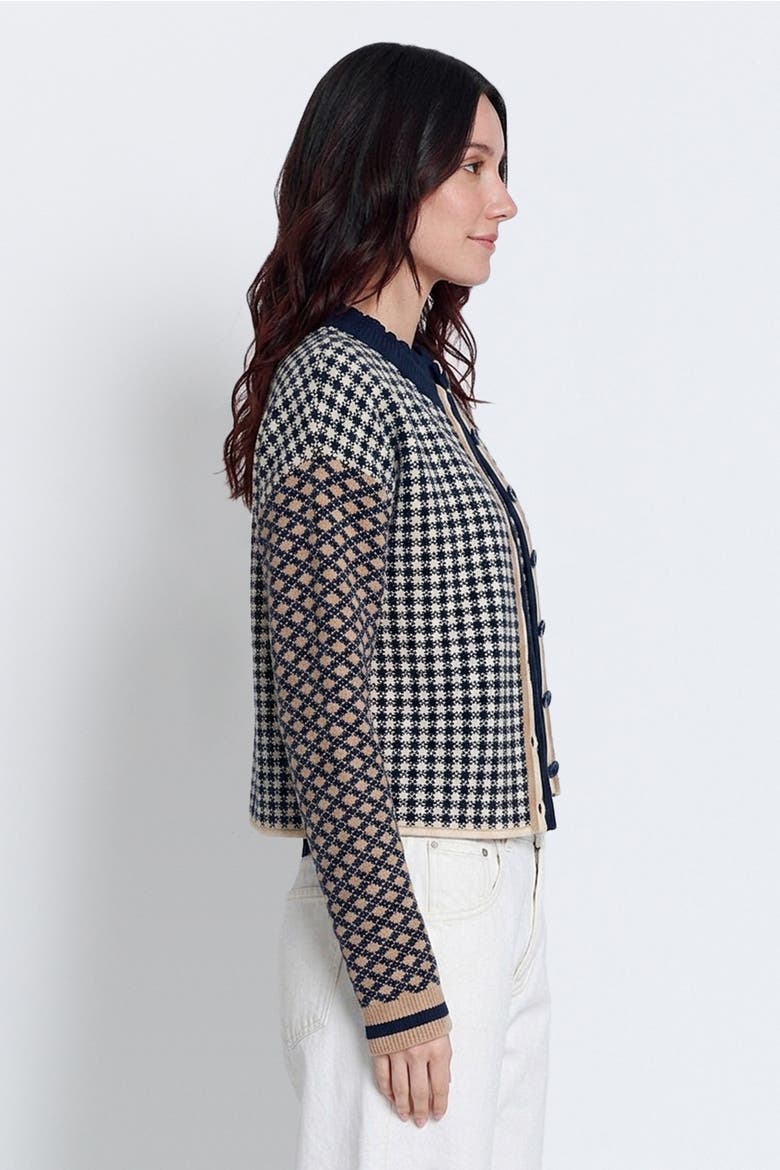 Marlo Mixed Check Cardigan, Alternate, color, NAVY MULTI
