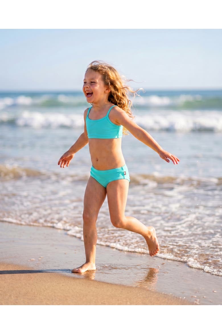 Girls UPF 50+ Bikini 2-Piece Swimsuit Set, Alternate, color, Turquoise