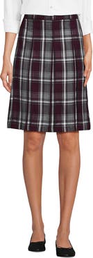 Lands' End School Uniform Young Plaid Box Pleat Skirt Top of the Knee