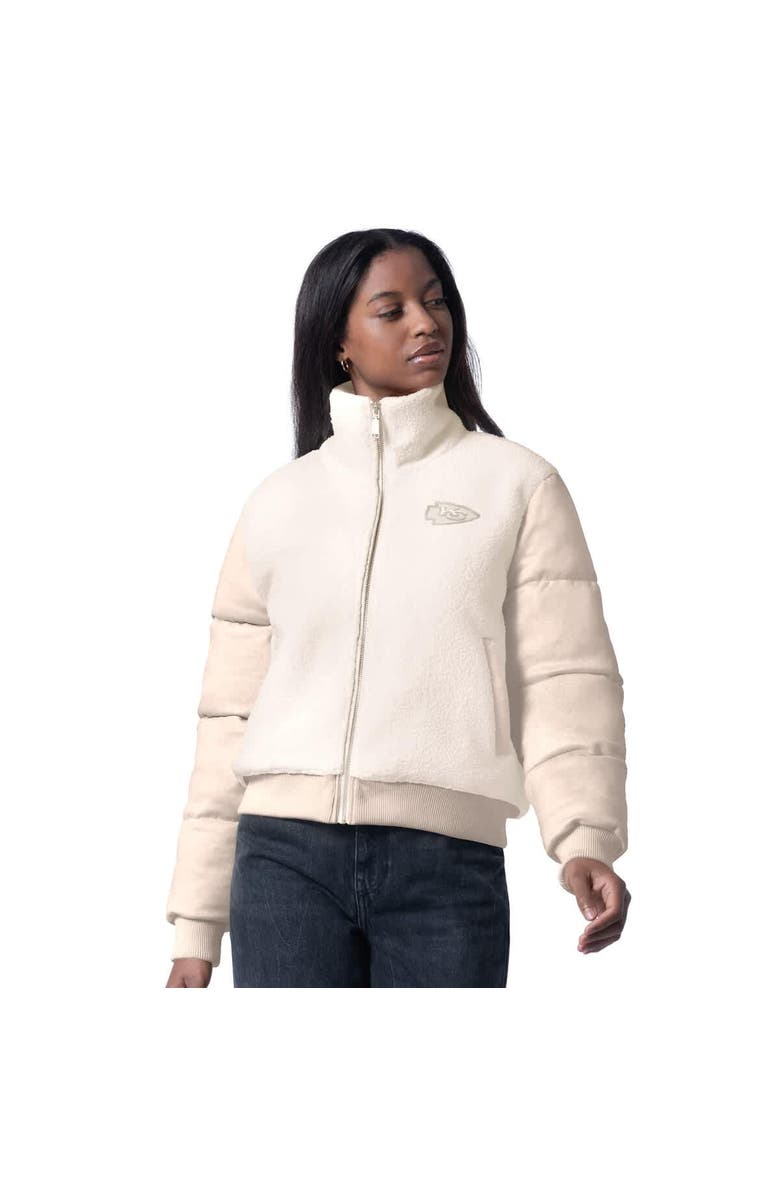 G-III 4HER BY CARL BANKS Women's G-III 4Her by Carl Banks  Cream Kansas City Chiefs Cheerleader Sherpa Full-Zip Jacket, Alternate, color, Cream