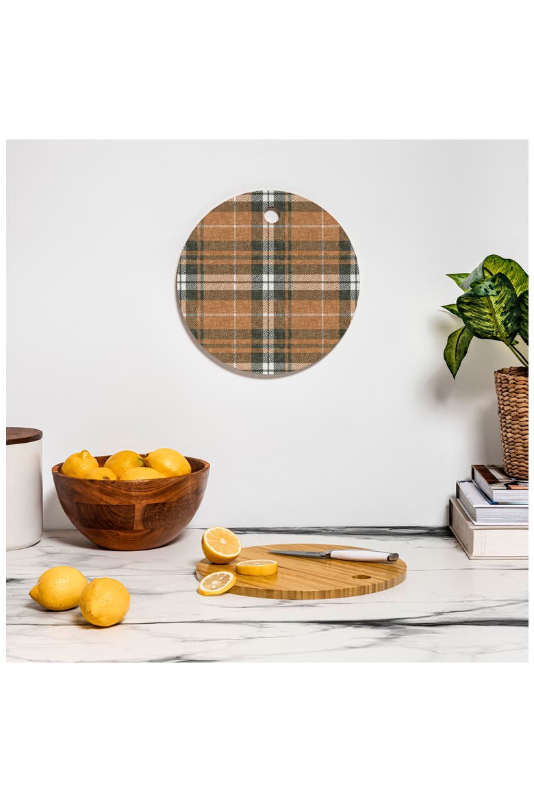 Fall Plaid Brown Cutting Board, Alternate, color, BROWN