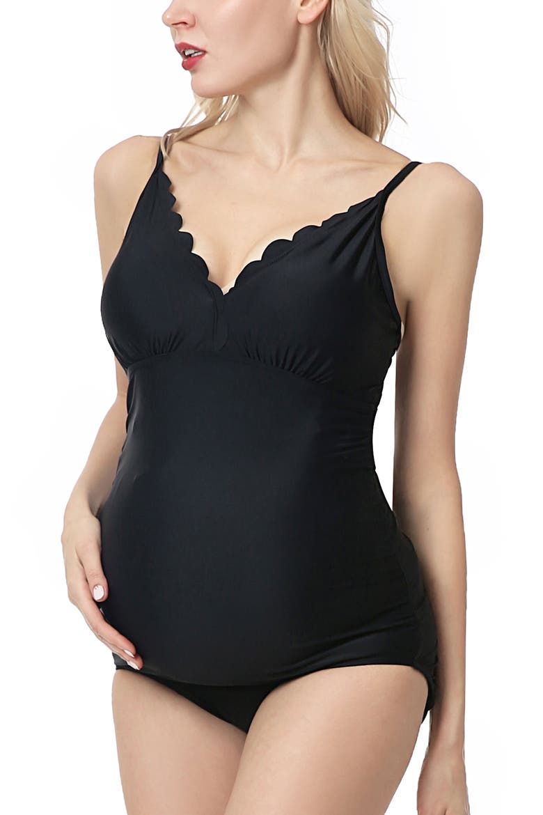 Kimber UPF 50+ One-Piece Maternity Swimsuit, Alternate, color, Black