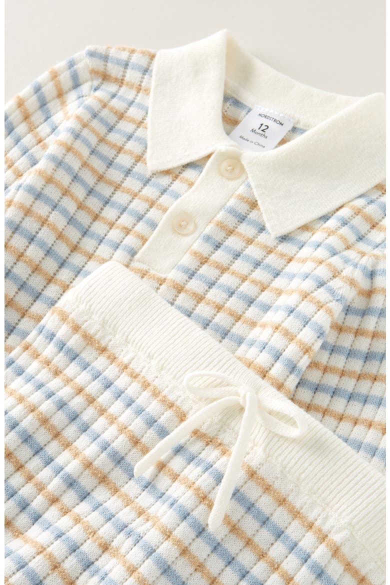 Stripe Cotton Blend Sweater & Leggings Set, Alternate, color, IVORY EGRET STRIPE