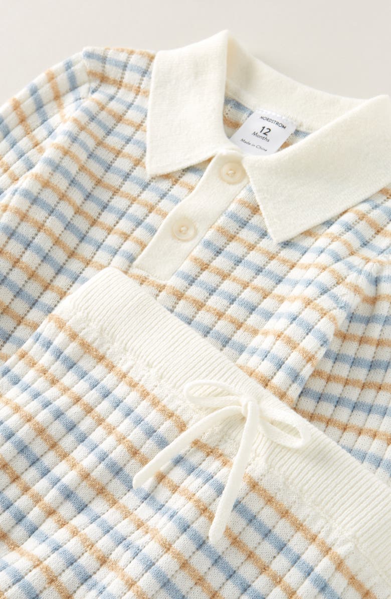 Nordstrom Stripe Cotton Blend Sweater & Leggings Set, Alternate, color, Ivory Egret Stripe