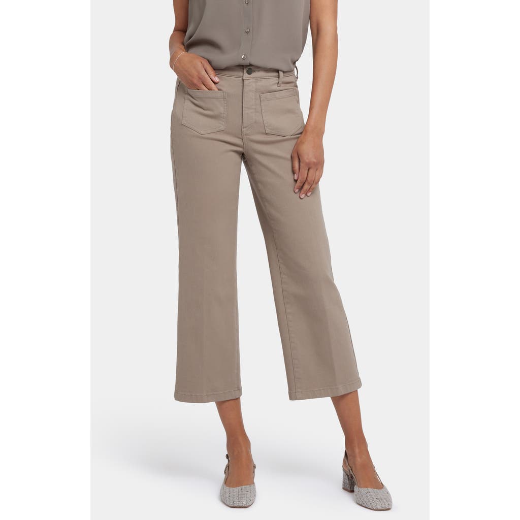 Nydj Coco High Waist Crop Wide Leg Jeans In Saddlewood