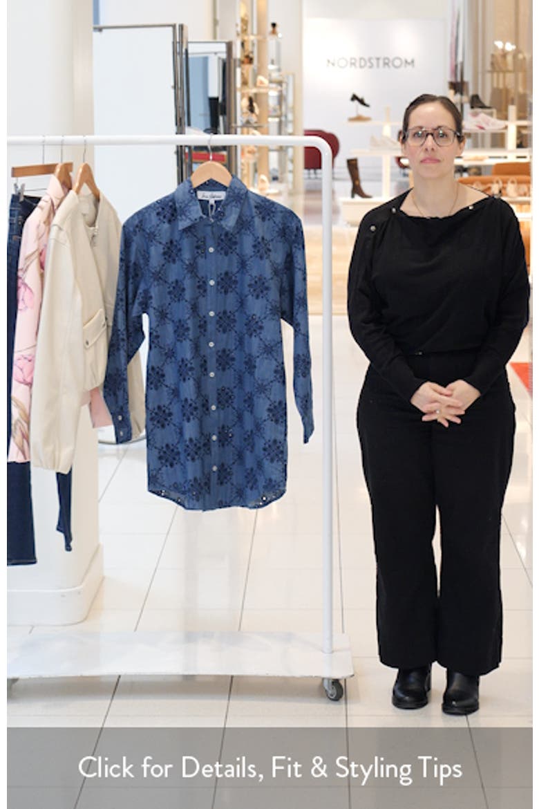 Eyelet Embroidery Long Sleeve Shirtdress video
