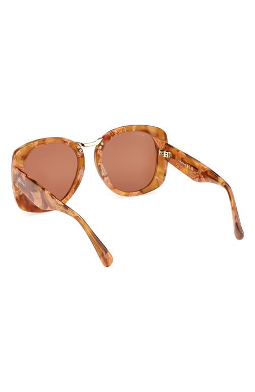 Max Mara 55mm Round Sunglasses In Brown