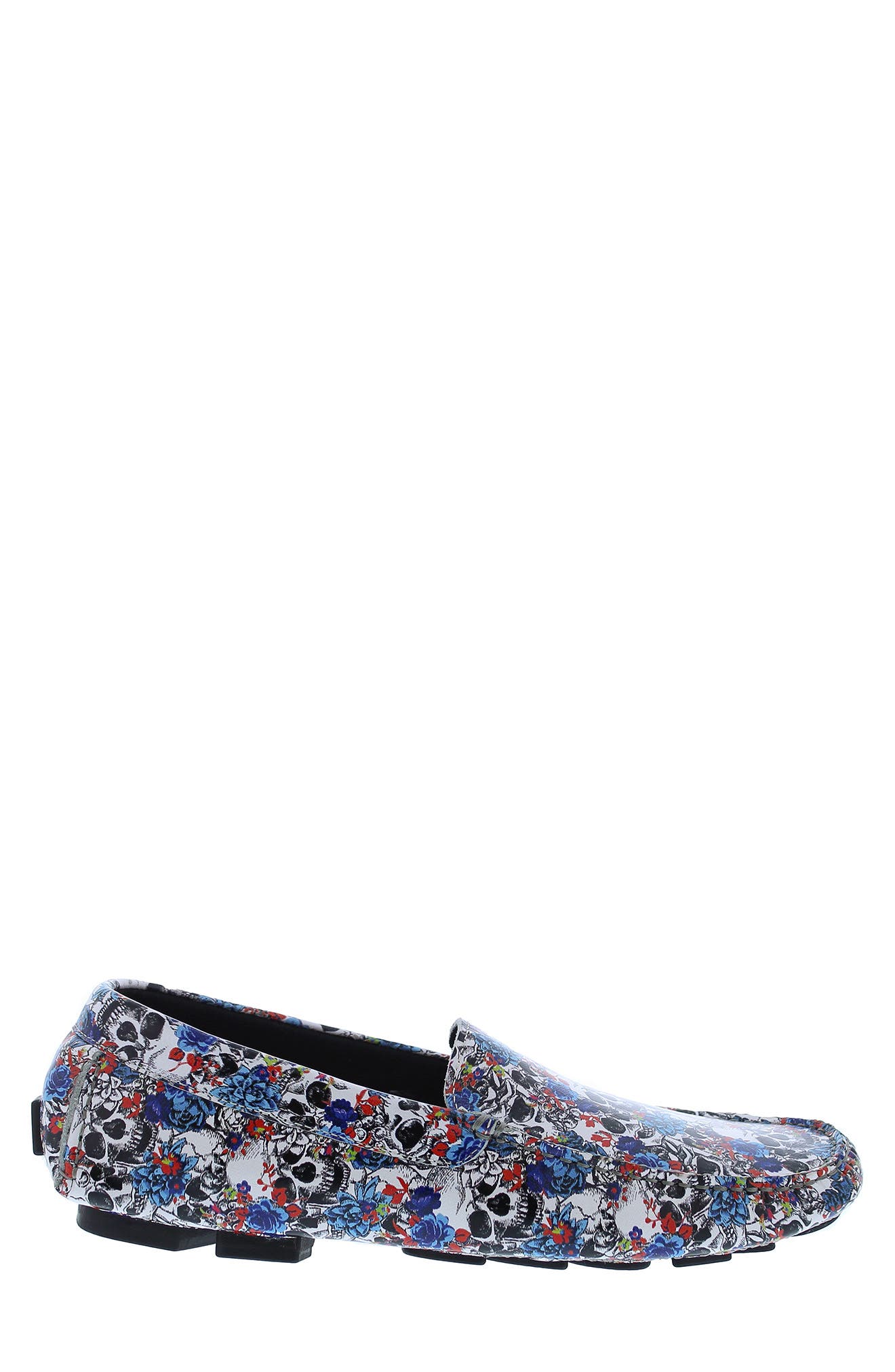 Robert Graham Skull Print Leather Anchor Moccasin Loafers Robert Graham Skull Print Leather Anchor Moccasin Loafers  main image 2