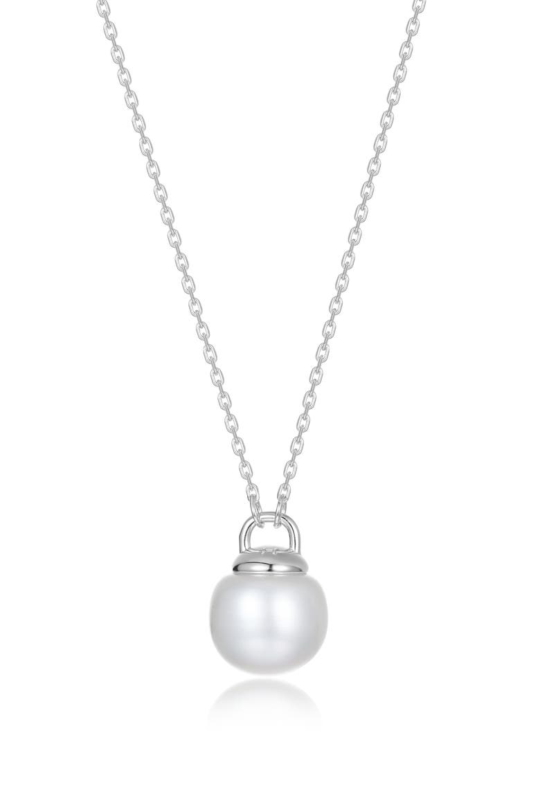 Cultured Freshwater Pearl Pendant Necklace, Main, color, WHITE/ SILVER