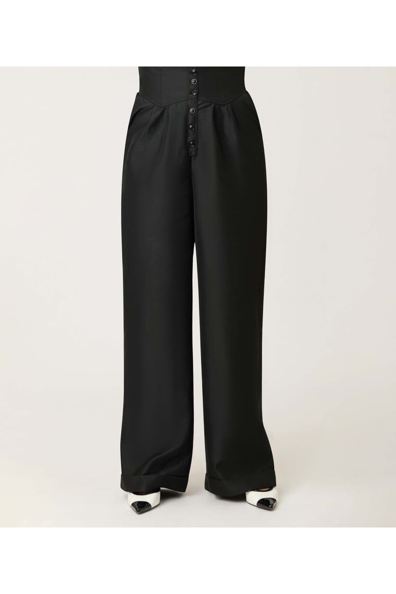 High Waist Trouser, Alternate, color, Black Solid