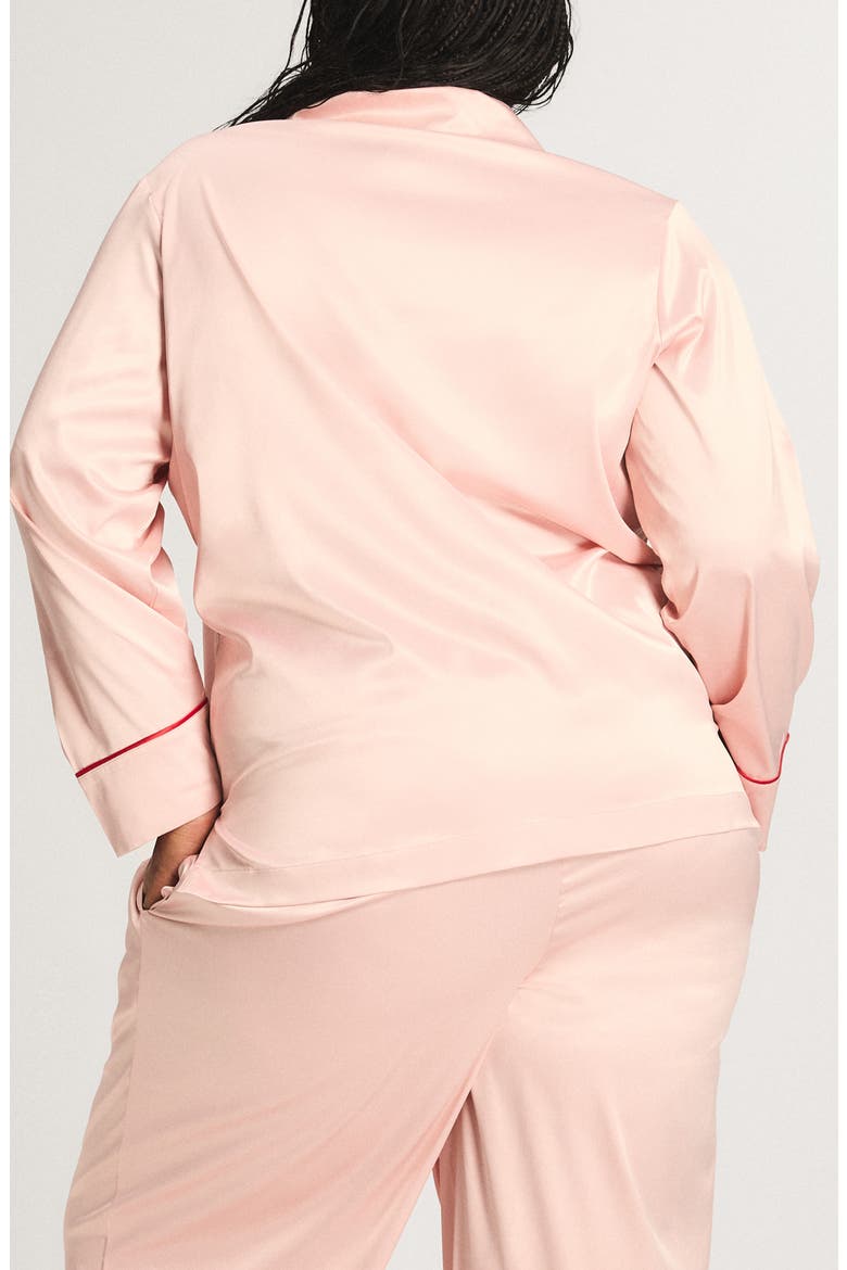 Satin Ever After Pajama Shirt, Alternate, color, RETRO ROSE
