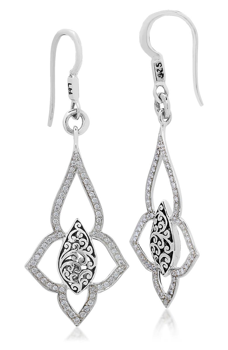 Lois Hill Diamond Geometric Silhouette Teardrop Signature Scroll Earrings - 0.5 ctw, Main, color, 
