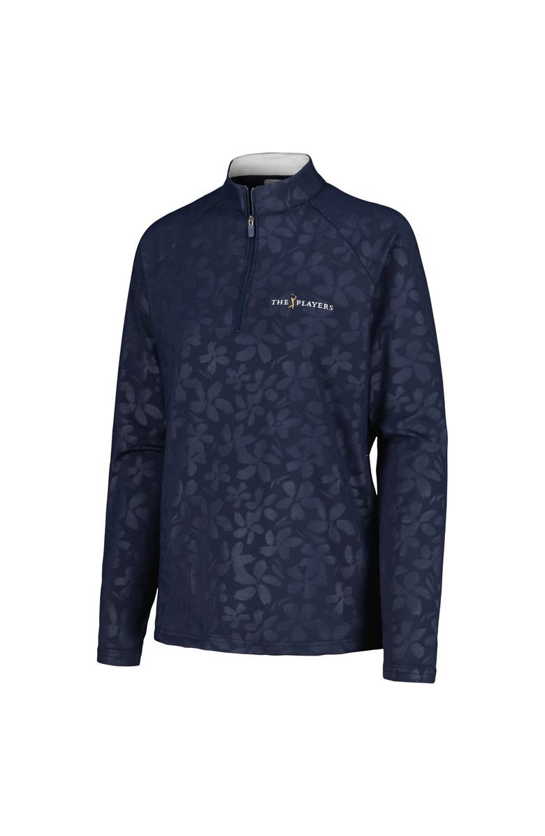 FOOTJOY Women's FootJoy Navy THE PLAYERS Embossed Raglan ProDry Quarter-Zip Top, Alternate, color, 