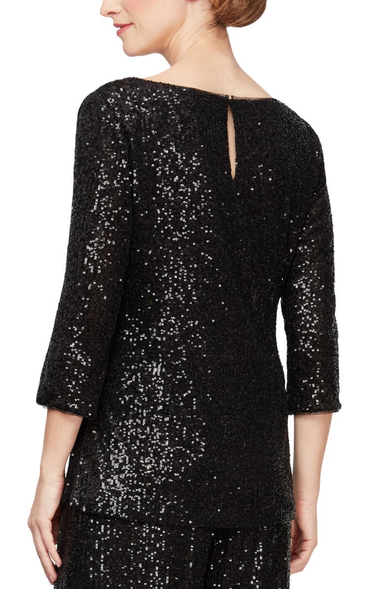Alex Evenings Sequin Tunic, Alternate, color, 