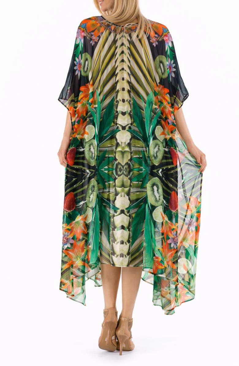 RANEES Mixed Print Longline Duster, Alternate, color, Green