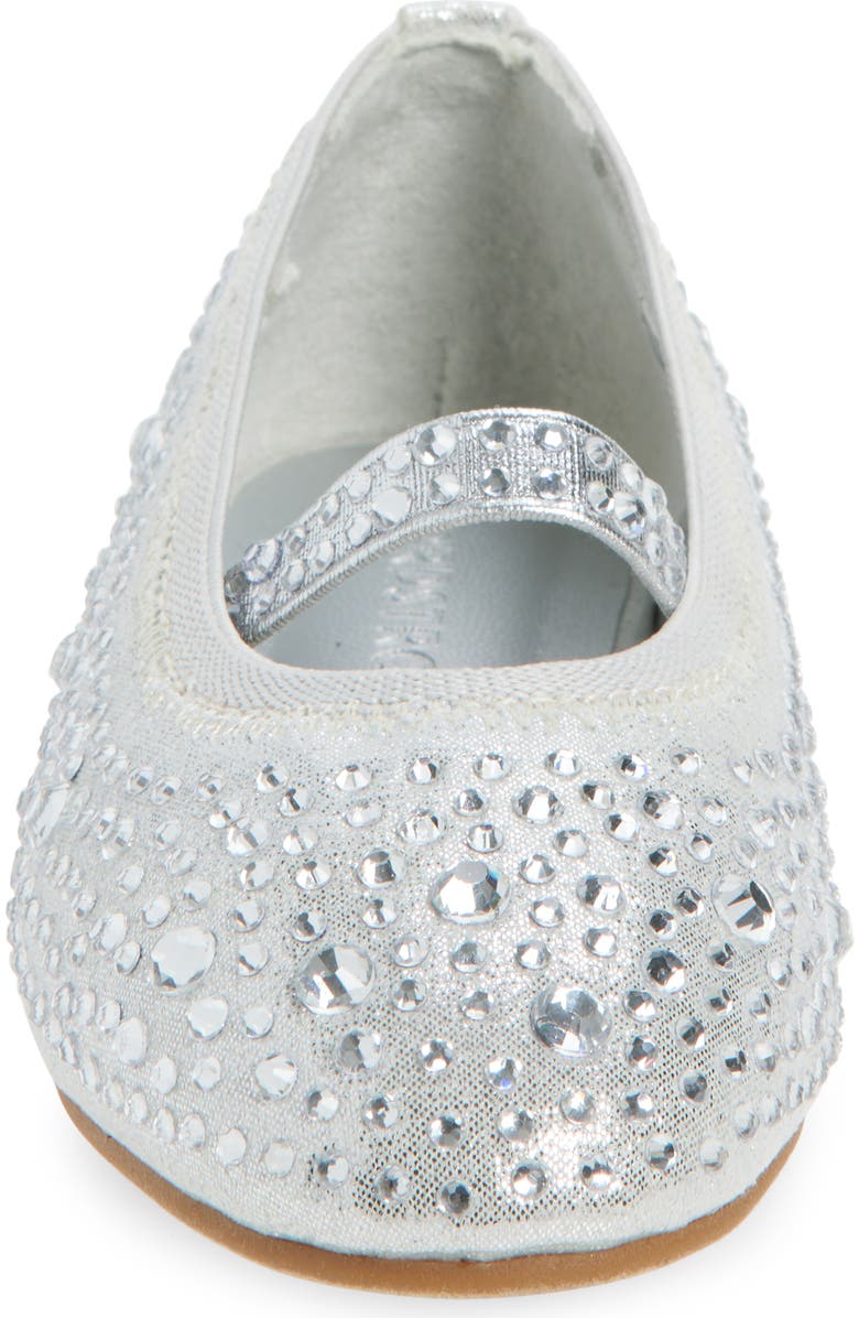 Nordstrom Kids' Kyleigh Sparkle Mary Jane Flat, Alternate, color, Silver Metallic