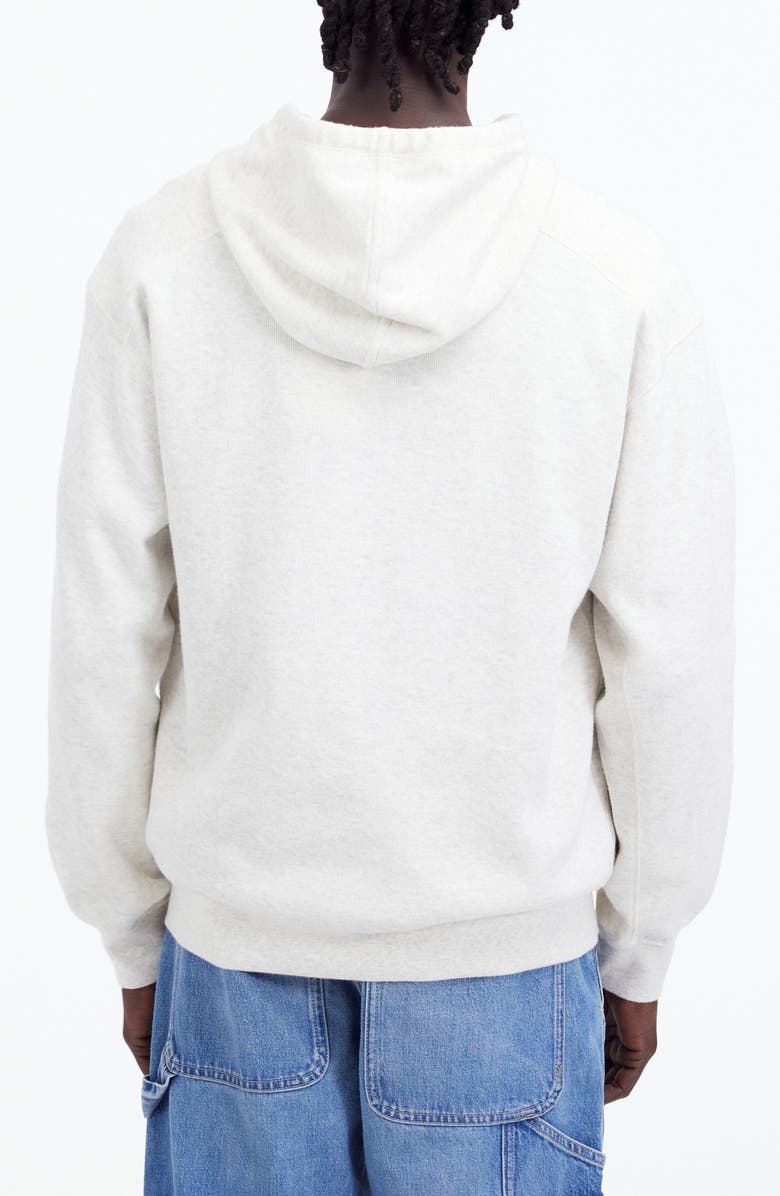 Madewell Heathered Rib Knit Hoodie, Alternate, color,