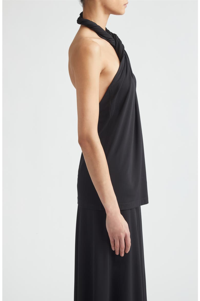 Twisted Jersey Halter Top, Alternate, color, BLACK