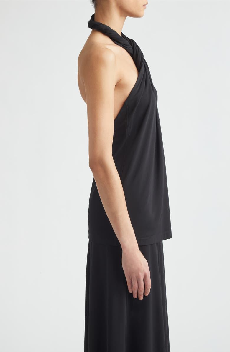 TOTEME Twisted Jersey Halter Top, Alternate, color, Black