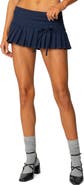 EDIKTED Side Bow Pleated Stretch Cotton Miniskort