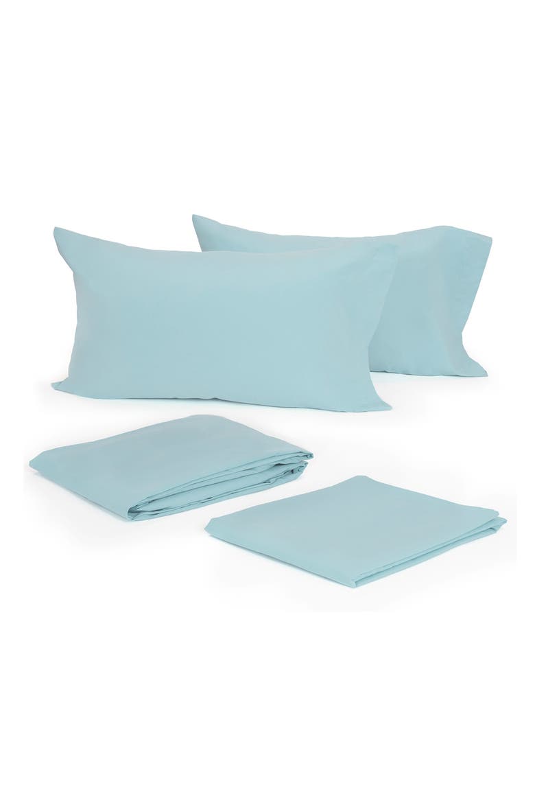 Cotton Sateen Sheet Set, Main, color, SOFT AQUA