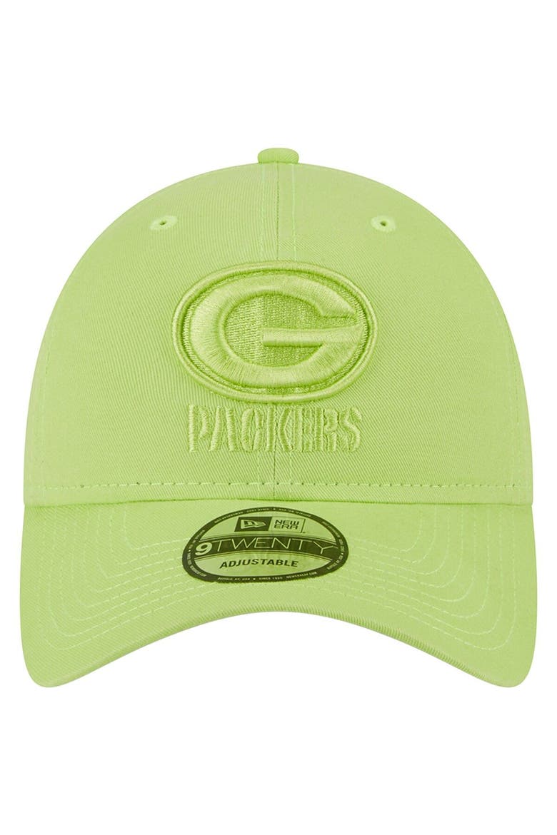 Men's New Era Neon Green Green Bay Packers Core Classic 2.0 Brights 9TWENTY Adjustable Hat, Alternate, color, Neon Green