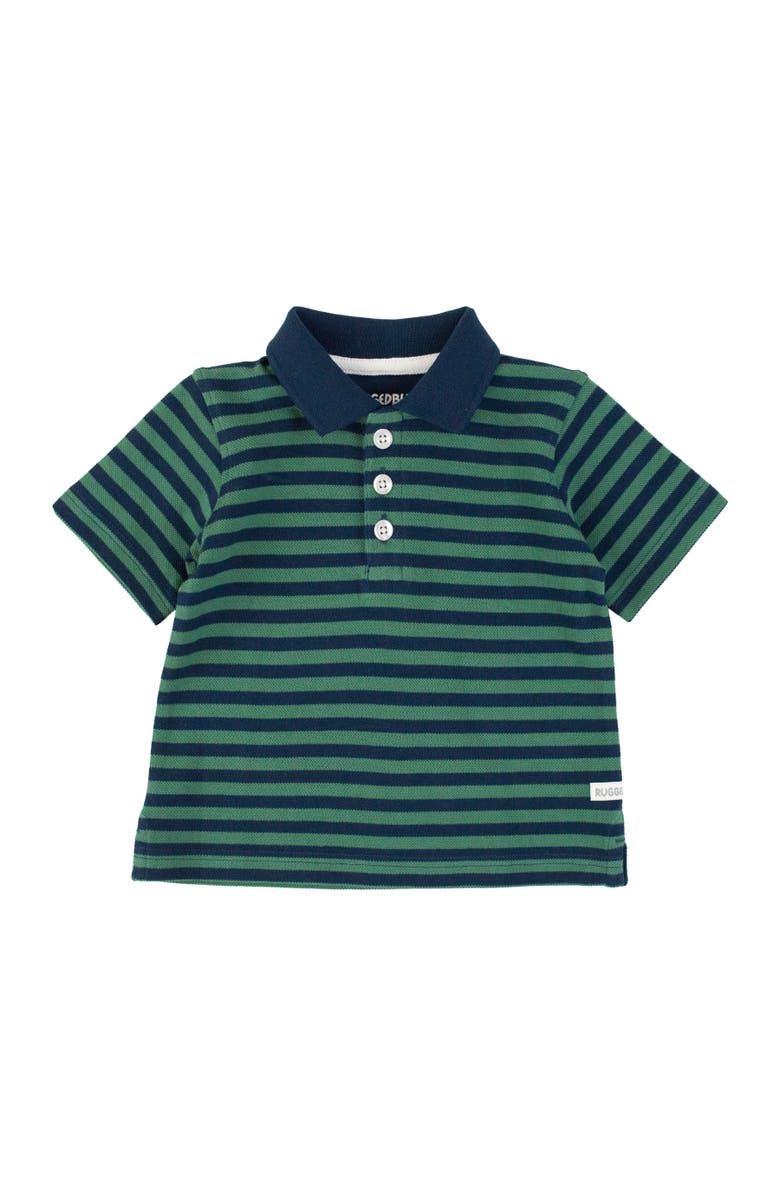 RuffleButts Boys Pique Short Sleeve Polo Shirt, Main, color, 