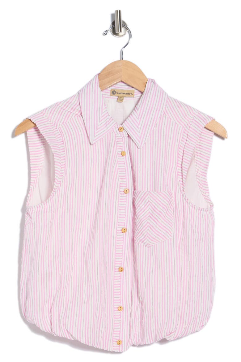Cap Sleeve Bubble Hem Cotton Seersucker Top, Alternate, color, WILD BLOSSOM MULTI