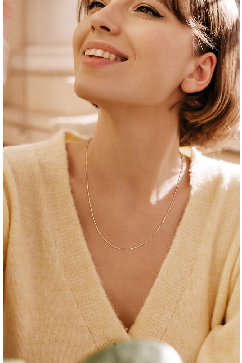 1mm Ball Chain Necklace & Anklet Set, Alternate, color, ROSE