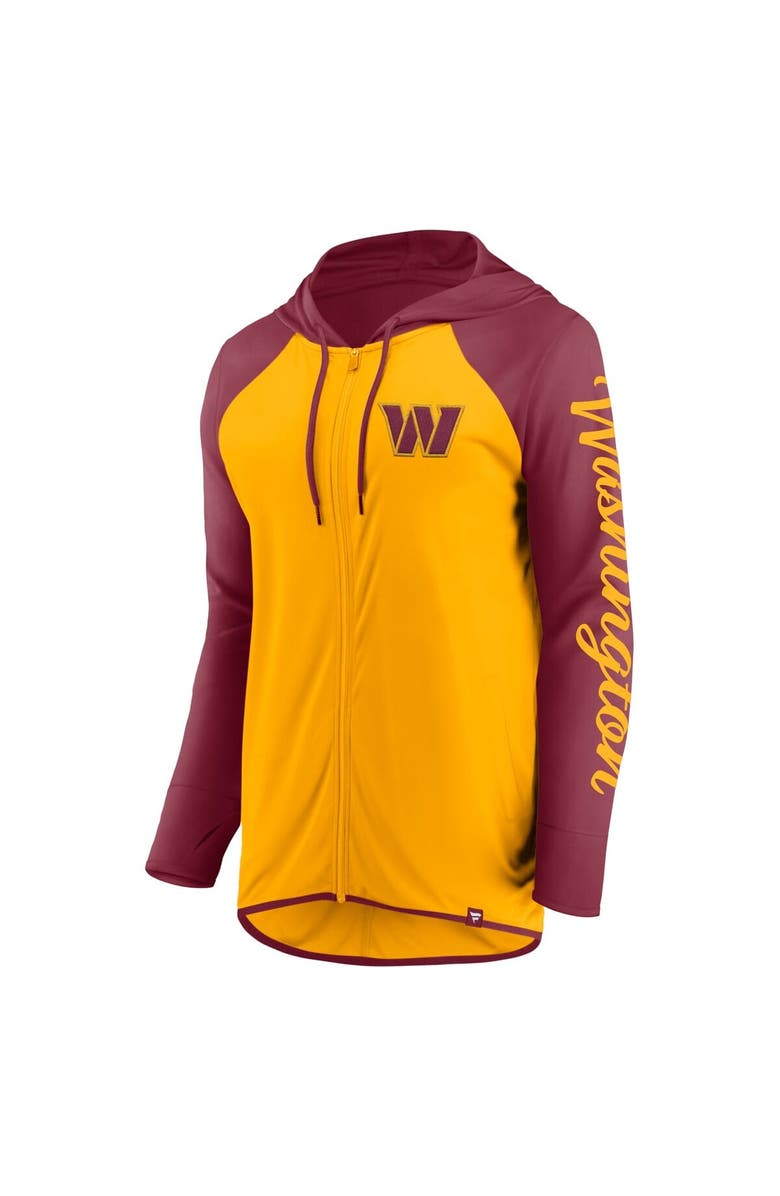 FANATICS Women's Fanatics Gold/Burgundy Washington Commanders Script Full-Zip Hoodie, Alternate, color, Gold