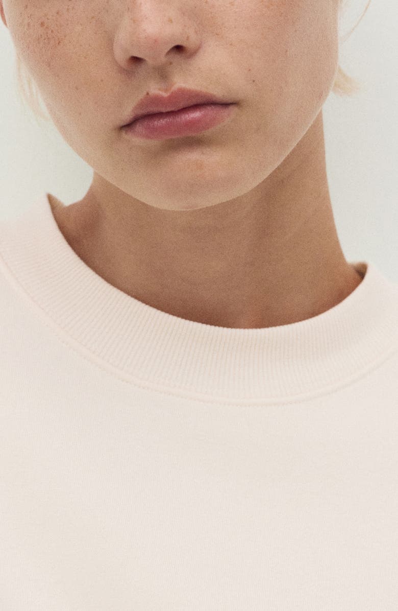 MANGO Crewneck Cotton Sweatshirt, Alternate, color, Vanilla