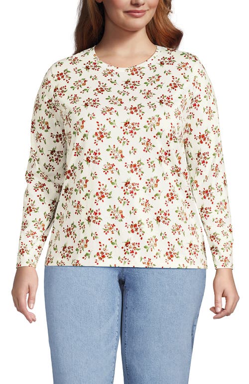 Lands' End Supima Cotton Long Sleeve Crewneck T-shirt In Neutral