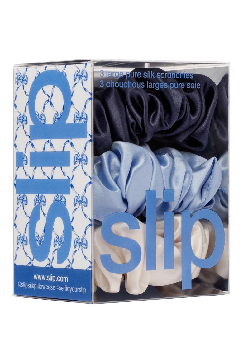 Skye 3-Pack Pure Silk Large Scrunchies, Alternate, color, SKYE